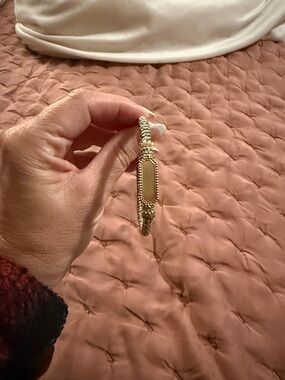 Gold Beaded ID Bracelet - Women's Fashion Bracelet